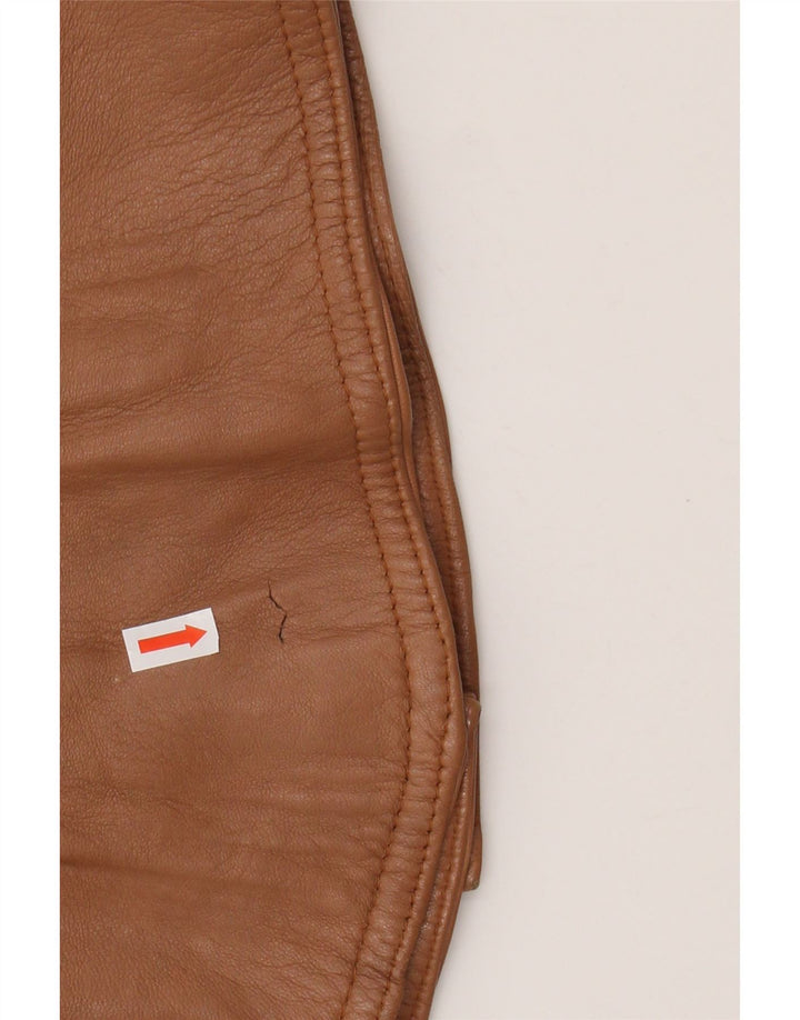 Vintage Γυναικείο Δερμάτινο Μπουφάν UK 14 Δερμάτινο Μεσαίο Καφέ