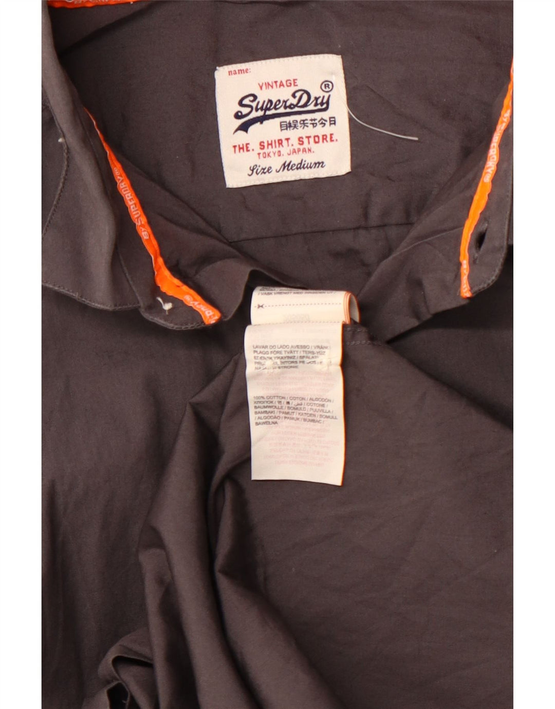 Ανδρικό πουκάμισο SUPERDRY Μεσαίο Γκρι Βαμβακερό