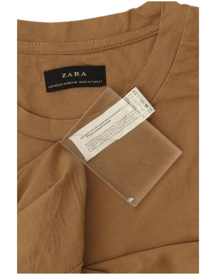 Ανδρικό T-Shirt Zara Τοπ μεσαίο μπεζ βαμβακερό