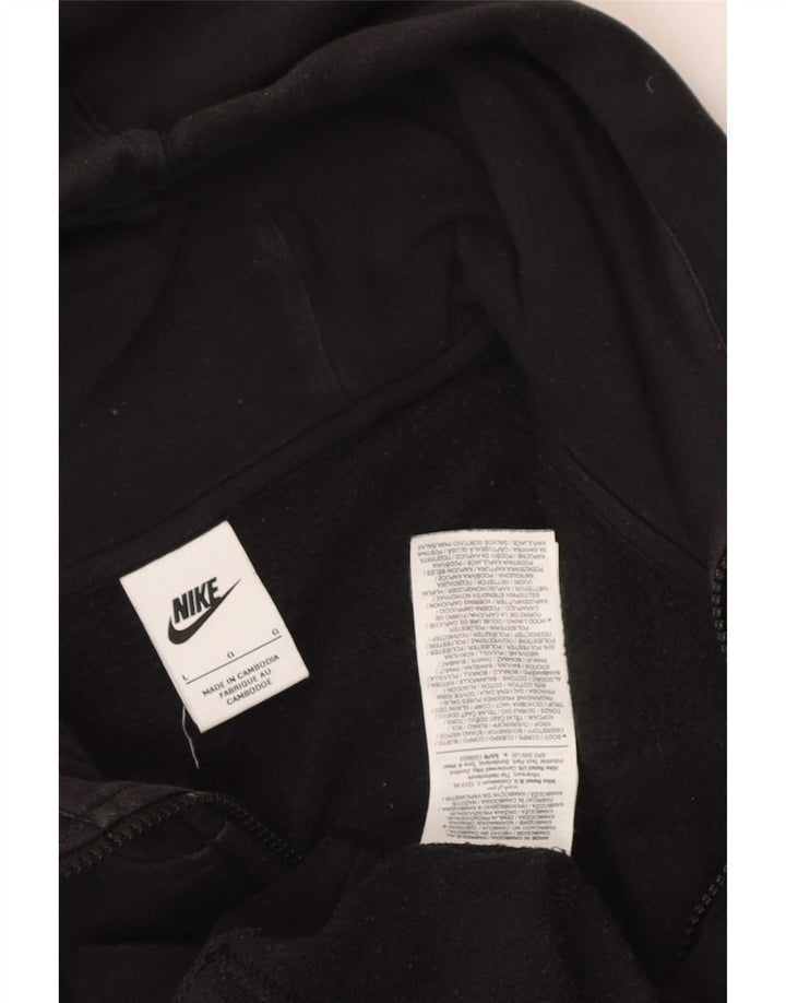 Ανδρικό πουλόβερ Nike με φερμουάρ, μαύρο βαμβακερό