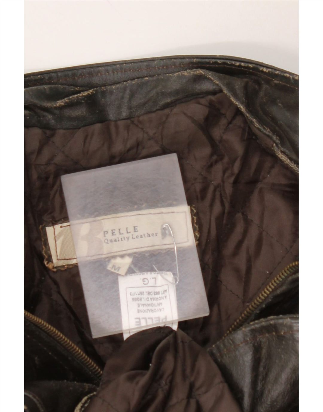 VINTAGE Γυναικείο Δερμάτινο Μπουφάν 3/4 μανίκι UK 14 Μεσαίο Καφέ Δερμάτινο