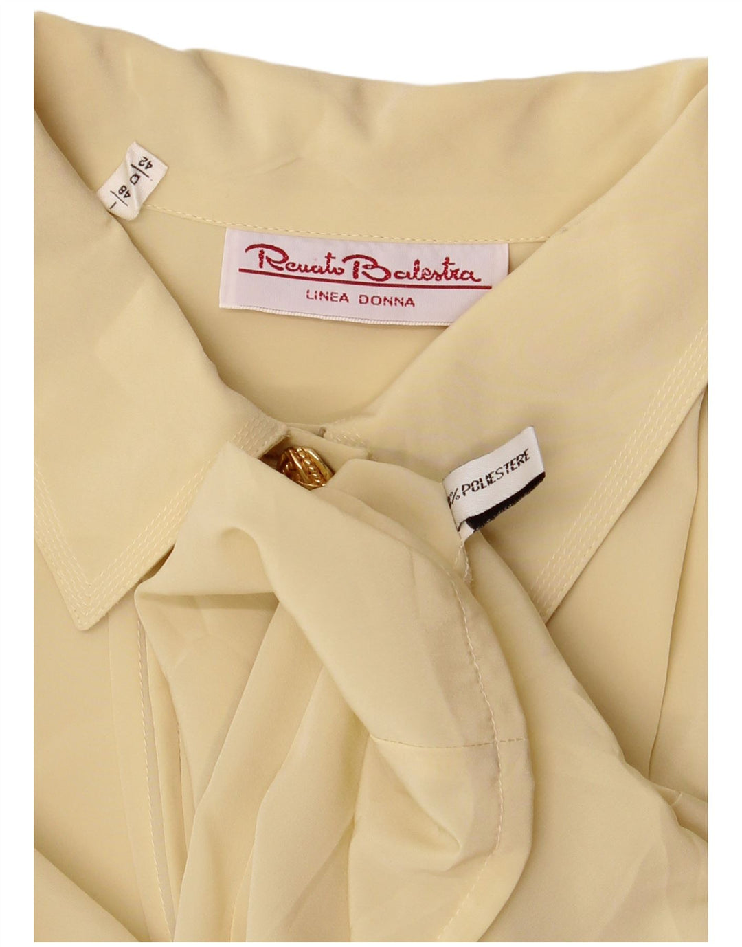 Renato Balestra γυναικείο πουκάμισο υπερμεγέθη μπλούζα IT 48 XL Beige Polyester