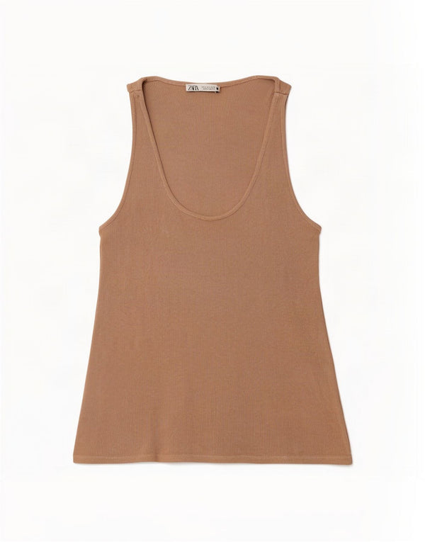 Zara Γυναικείο Γιλέκο Τοπ UK 10 Small Beige