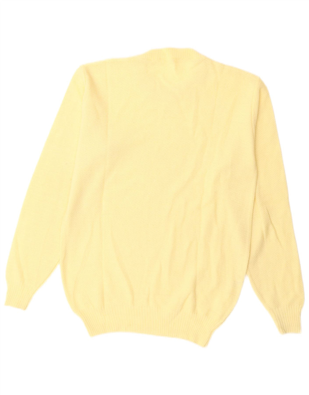 Γυναικείο πουλόβερ με λαιμόκοψη VINTAGE UK 14 Medium Yellow Wool