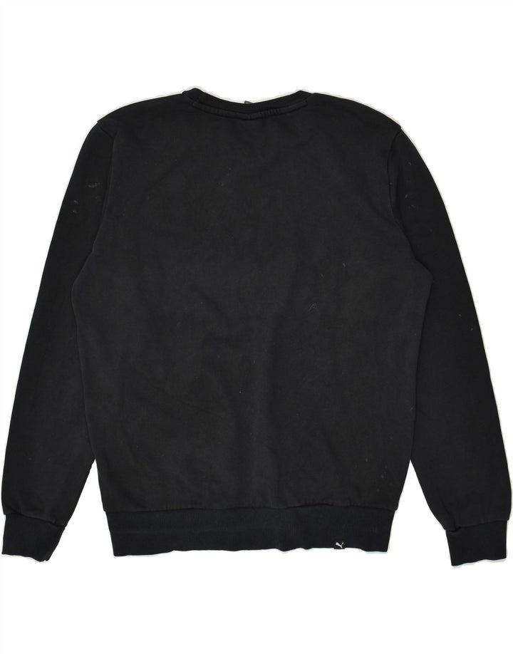 PUMA Mens Sweatshirt Jumper Small Black Cotton | Vintage Puma | Thrift | Second-Hand Puma | Used Clothing | Messina Hembry 