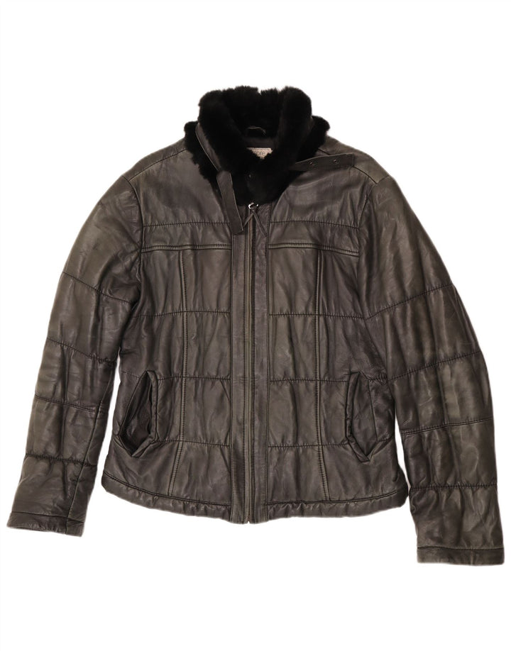 Bata and More Γυναικείο Δερμάτινο Μπουφάν IT 48 XL Γκρι Δερμάτινο