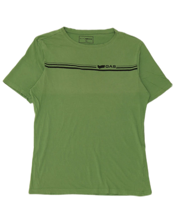 Ανδρικό T-Shirt Gas Top XL Πράσινο ριγέ βαμβακερό