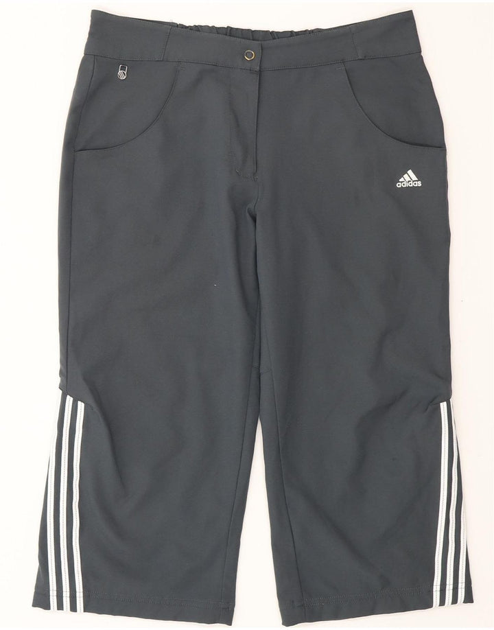 ADIDAS Γυναικείο ίσιο παντελόνι Capri UK 10 Small W30 L19 Grey Polyester