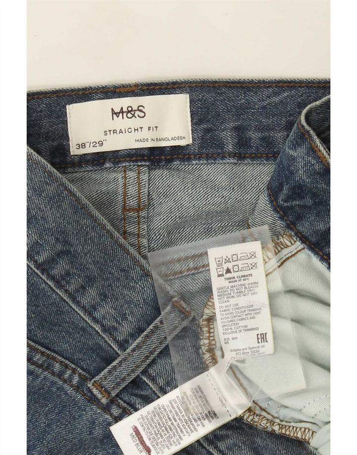 Ανδρικό τζιν ίσιο Marks & Spencer W38 L29 Μπλε βαμβακερό