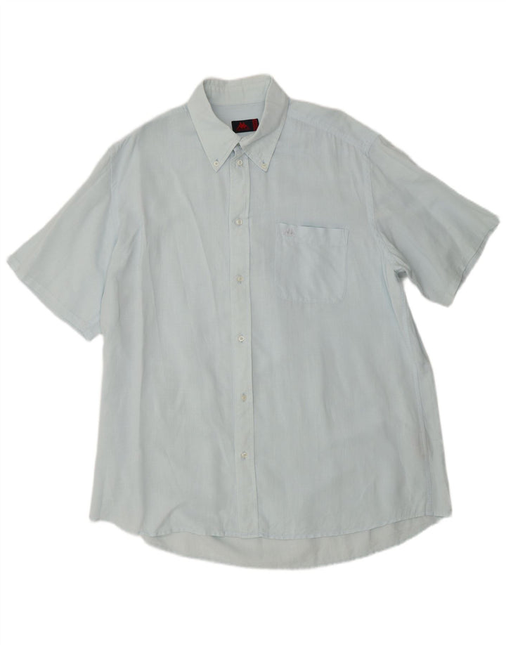 Ανδρικό κοντομάνικο πουκάμισο Kappa 2XL Μπλε Λινό