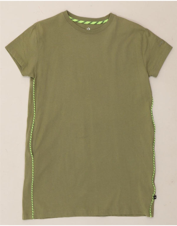 Converse Γυναικείο T-Shirt Φόρεμα UK 14 Medium Khaki Βαμβακερό