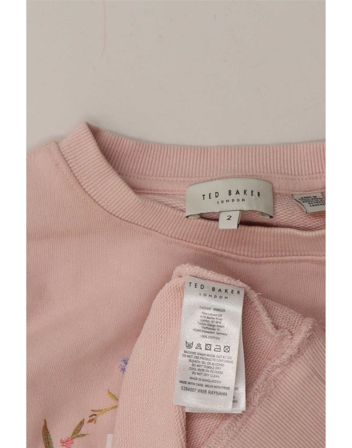 Ted Baker Γυναικείο Φούτερ με γραφικό υπερμεγέθη Jumper Size 2 Small Pink