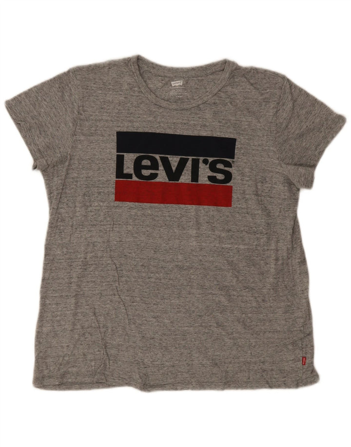 Γυναικείο γραφικό μπλουζάκι Levi's Top UK 14 Λογότυπο με μεσαία γκρι όψη