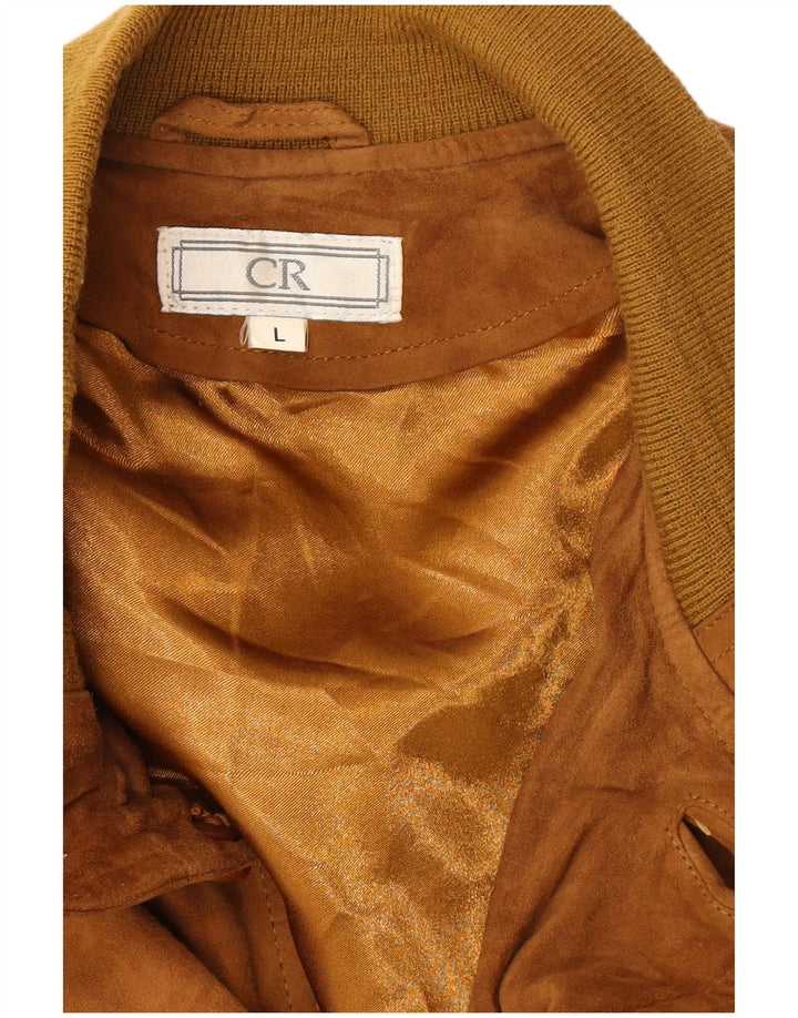 Vintage Ανδρικό Suede Jacket UK 40 Large Brown Δερμάτινο