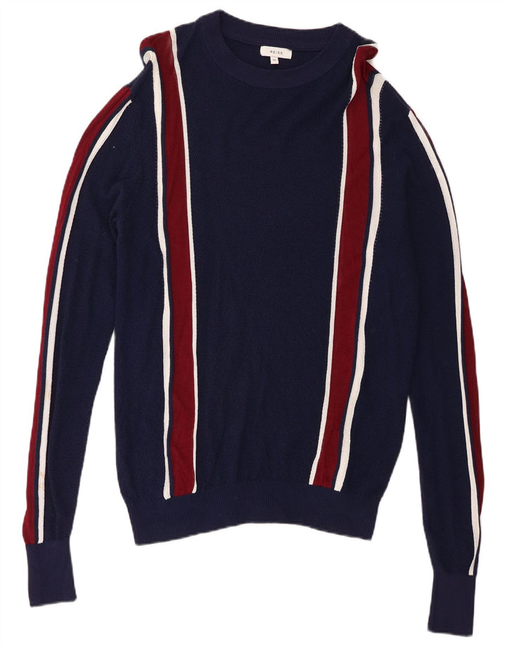Ανδρικό πουλόβερ Reiss Crew Neck Jumper Medium Navy Blue ριγέ