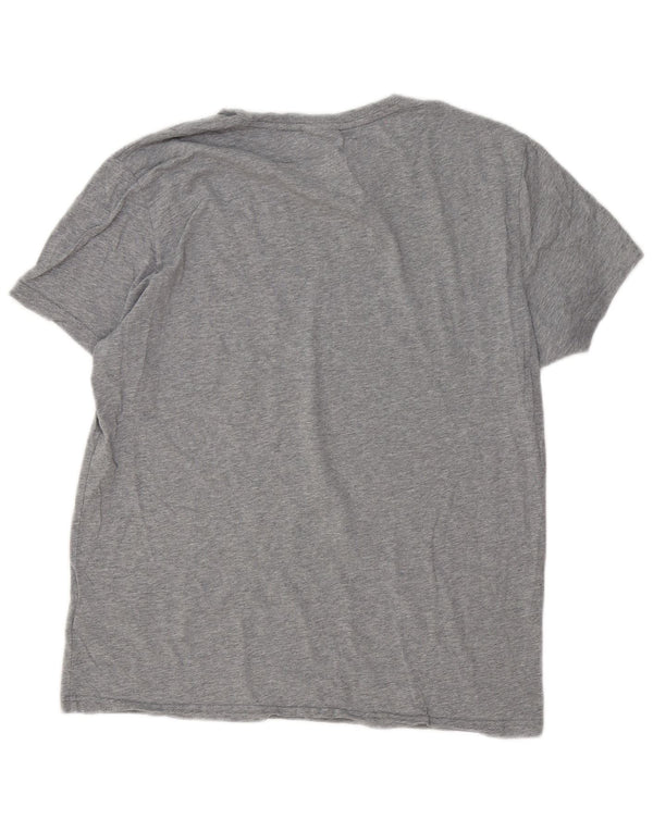 Ανδρικό γραφικό T-Shirt Gant Top Larg γκρι βαμβακερό