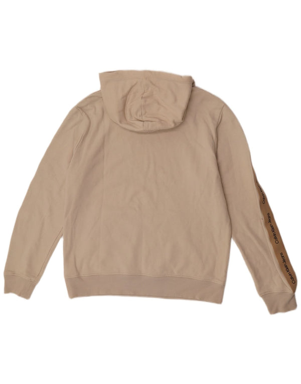 Calvin Klein Jeans Ανδρικά γραφικά κουκούλα, μεγάλο μπεζ χρώμα