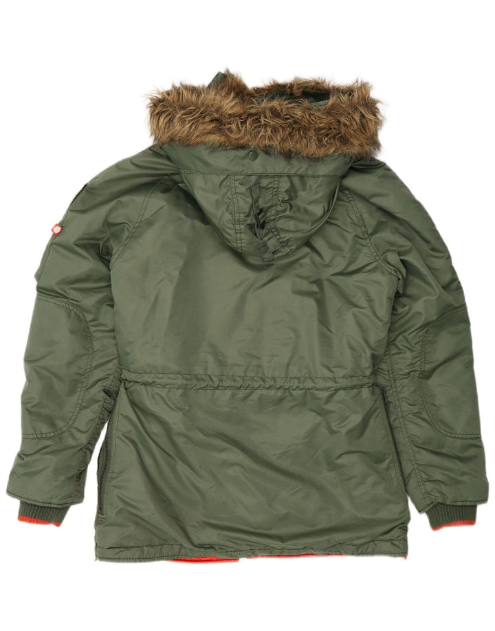 Superdry Ανδρικό μπουφάν Parka με κουκούλα UK 36 Small Green Nylon