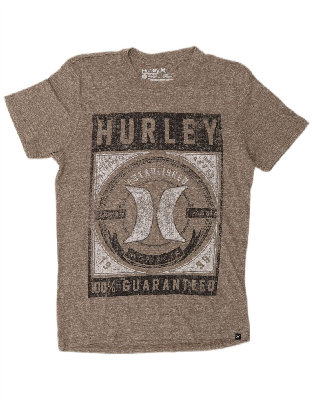 HURLEY Ανδρικό γραφικό μπλουζάκι Premium Fit Top Medium Grey Flecked