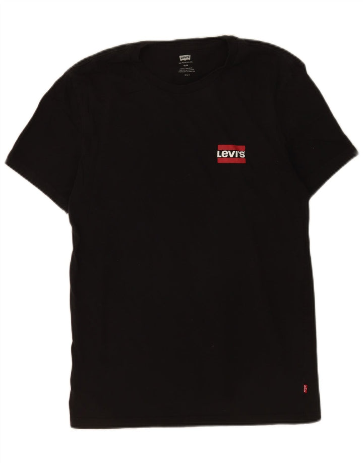 Ανδρικό T-Shirt Levi's Slim Top Μεσαίο μαύρο βαμβακερό