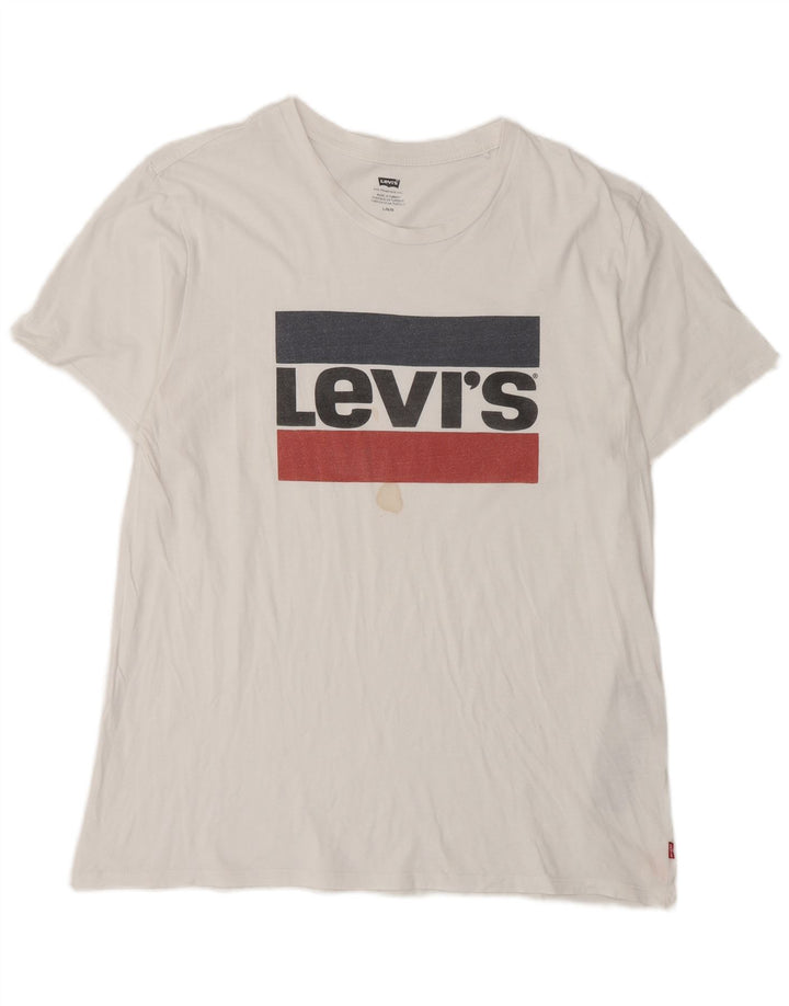 Ανδρικό γραφικό T-Shirt Levi's Top μεγάλο λευκό βαμβακερό