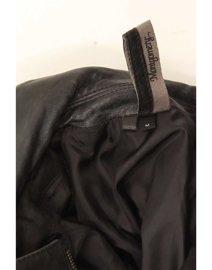 Γυναικείο δερμάτινο παλτό MONTGOMERY UK 12 Medium Black Colourblock