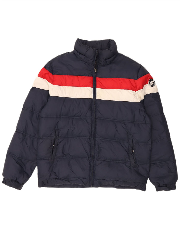 Ανδρικό μπουφάν LOTTO με επένδυση UK 40 Large Navy Blue Colorblock Nylon