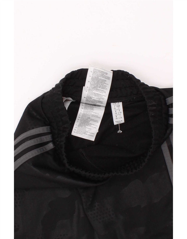 Adidas Boys Tracksuit Trousers Joggers 2-3 Years Black Camouflage Polyester