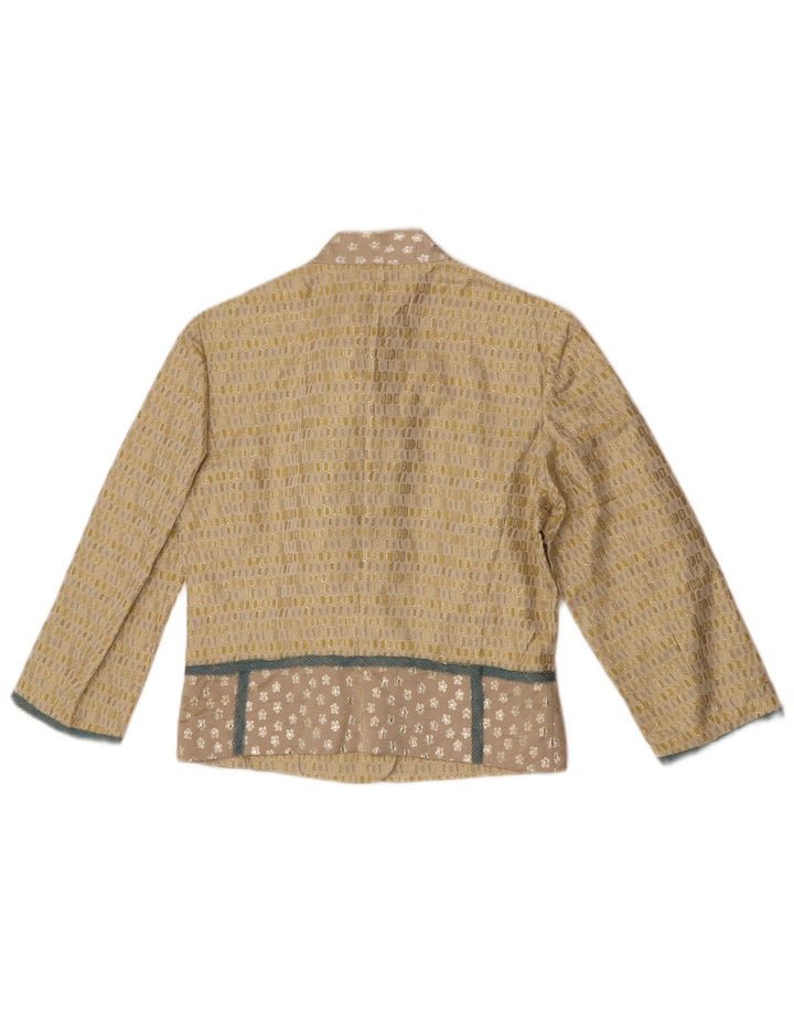 Cividini Γυναικείο Μπουφάν Bolero Crop 4 Κουμπιών IT 44 Medium Yellow Geometric