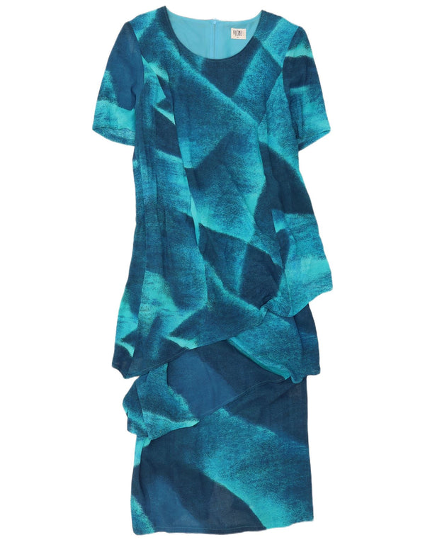 Vicini γυναικείο φόρεμα Maxi Peplum UK 18 XL με μανίκια μπλε χρώματος