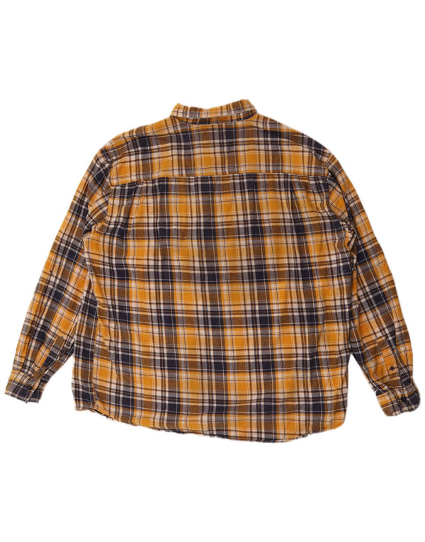 Atlas For Men Ανδρικό Φανελένιο Πουκάμισο 2XL Κίτρινο βαμβακερό καρό