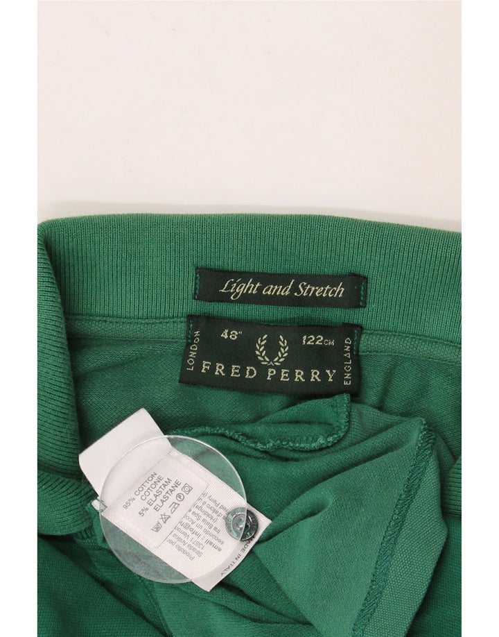 FRED PERRY Ανδρικό μακρυμάνικο πουκάμισο πόλο πράσινο βαμβακερό