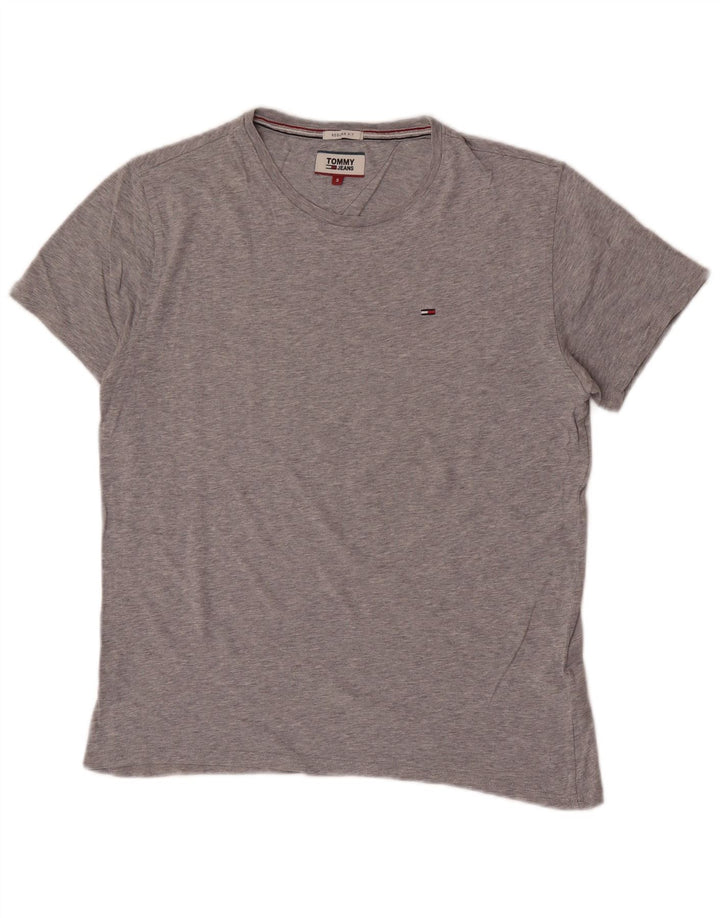 Tommy Hilfiger Ανδρικό T-Shirt με κανονική εφαρμογή Τοπ μικρού γκρι βαμβακερό