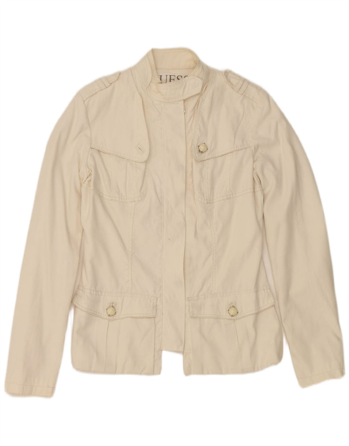 Guess Γυναικείο Military Jacket UK 14 Large Off White Nylon