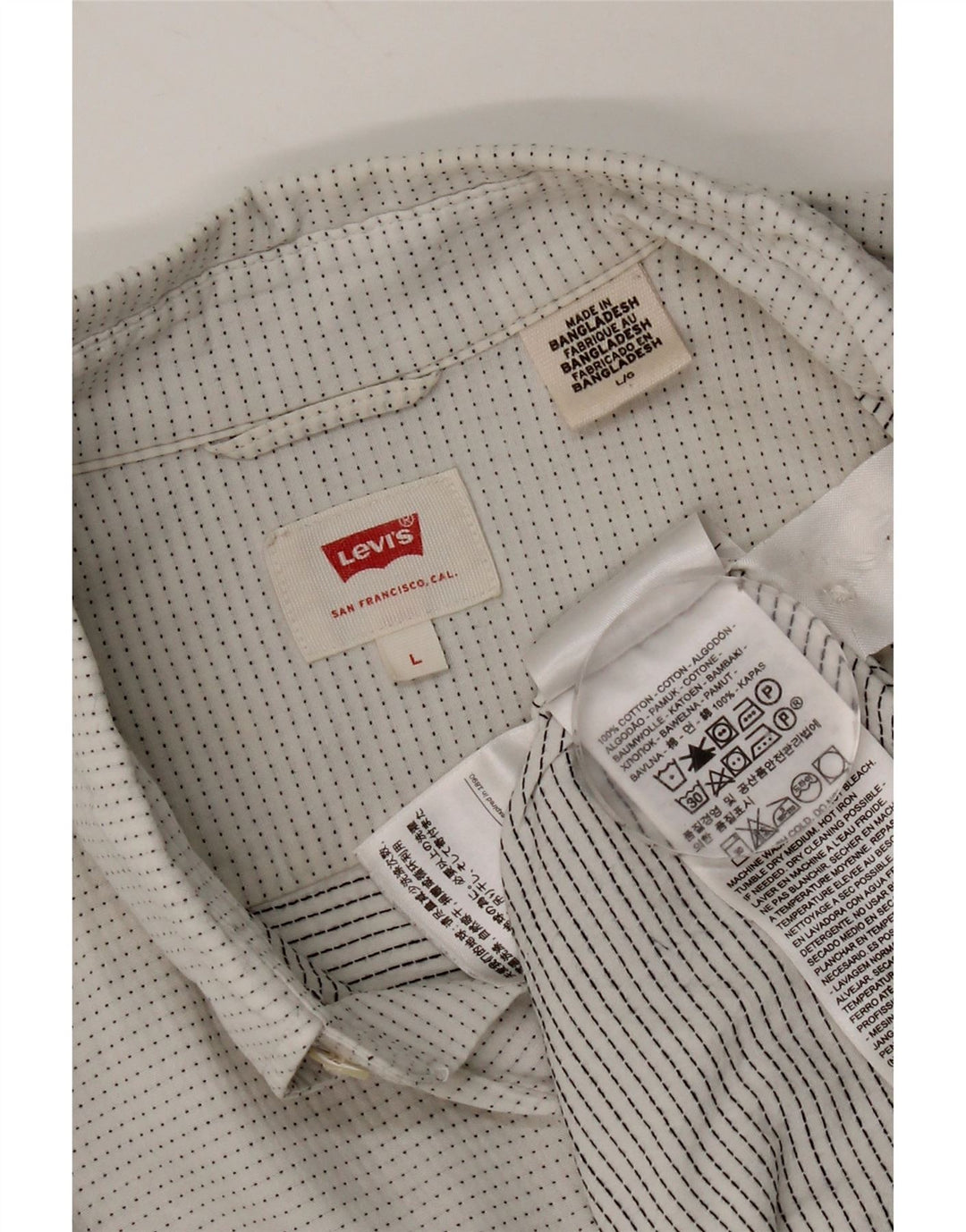 Ανδρικό πουκάμισο Levi's μεγάλο λευκό βαμβακερό στίγμα