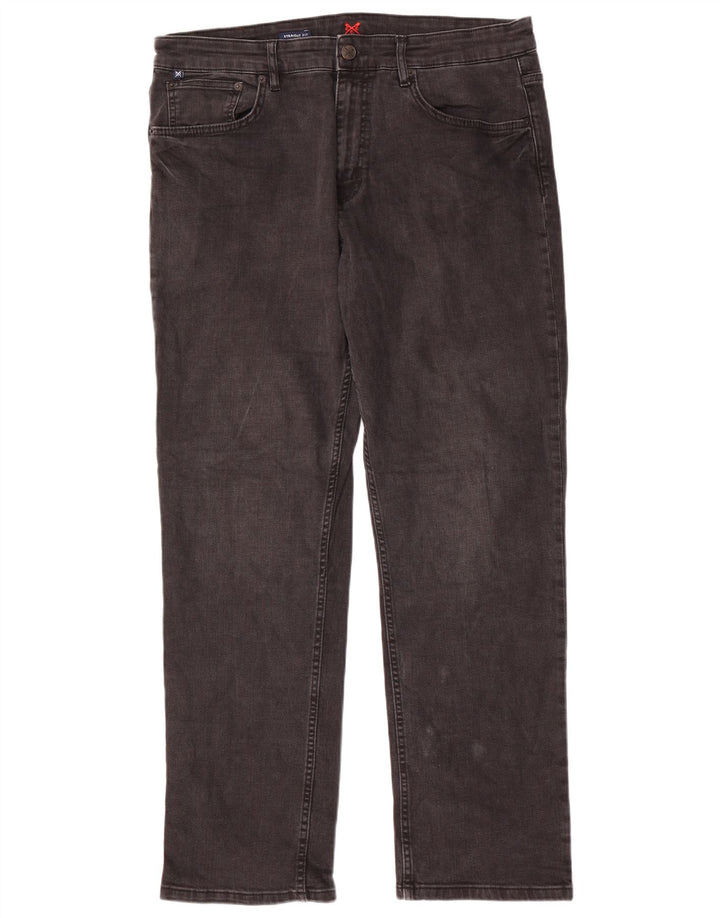 Crew Clothing Ανδρικά τζιν ίσια W38 L32 Γκρι βαμβακερό