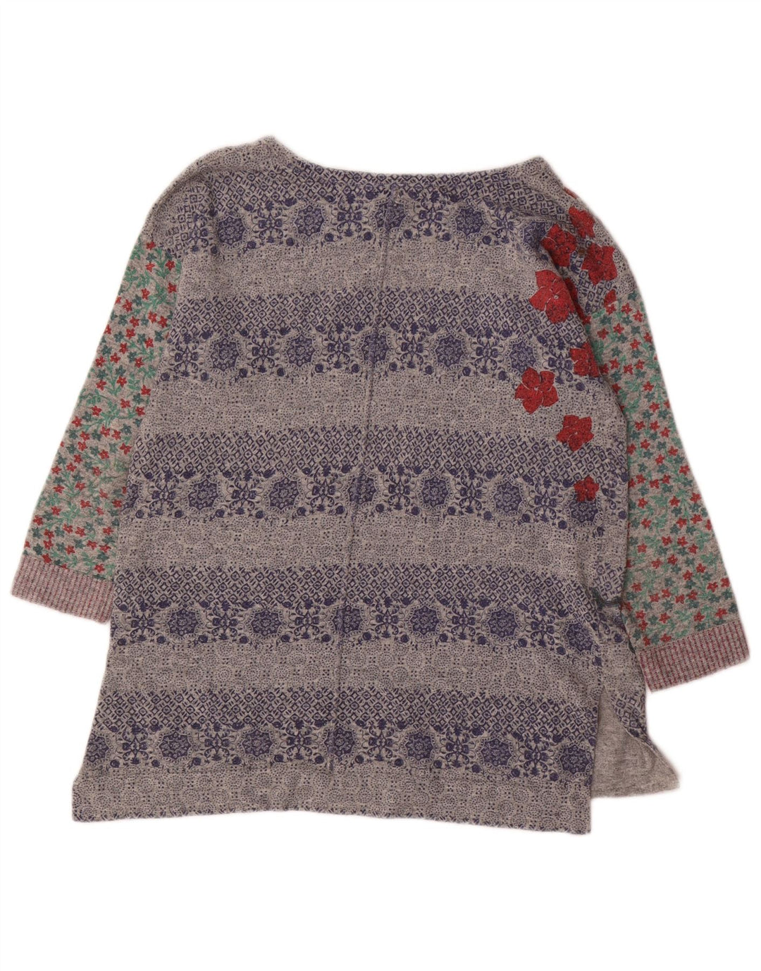 WHITE STUFF Γυναικείο γραφικό πουλόβερ με λαιμόκαυστο UK 10 Small Grey