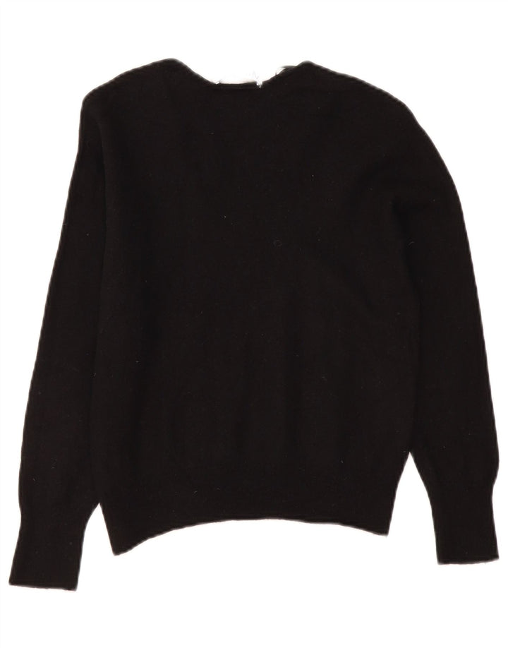 Zara Γυναικείο πουλόβερ με λαιμόκοψη UK 10 Small Black Wool