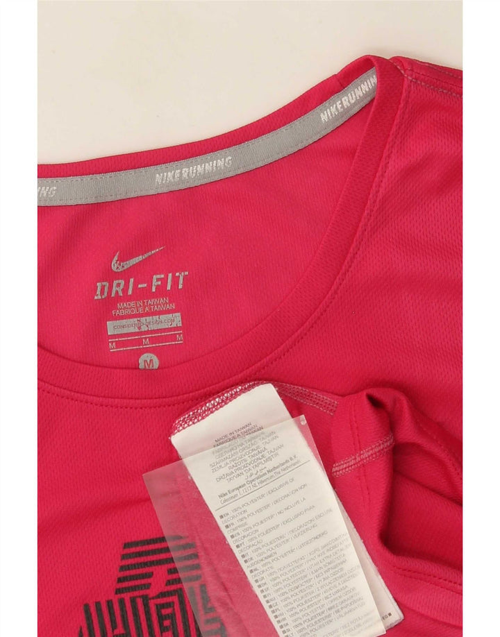 Γυναικείο γραφικό T-shirt Nike Dri Fit Top 12 μεσαίου ροζ πολυεστέρα