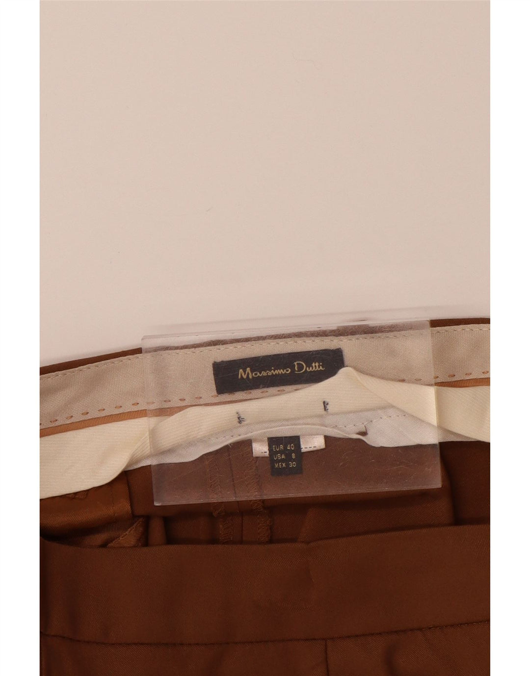 MASSIMO DUTTI Γυναικείο λεπτό παντελόνι Chino EU 40 Medium W30 L28 Καφέ