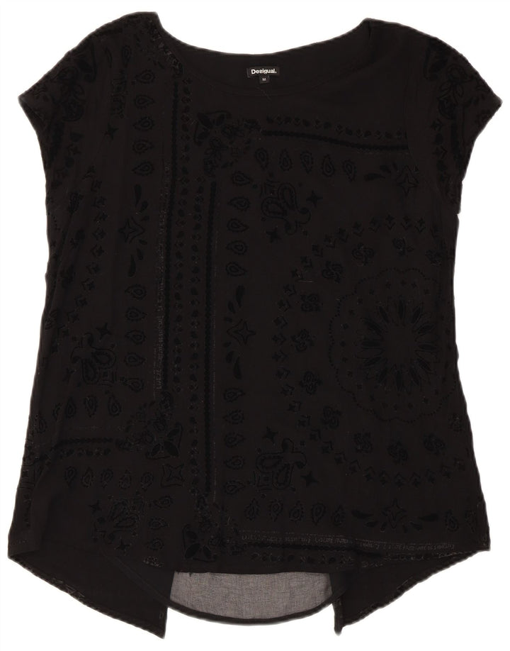Γυναικεία μπλούζα Desigual Top UK 12 Medium Black Paisley