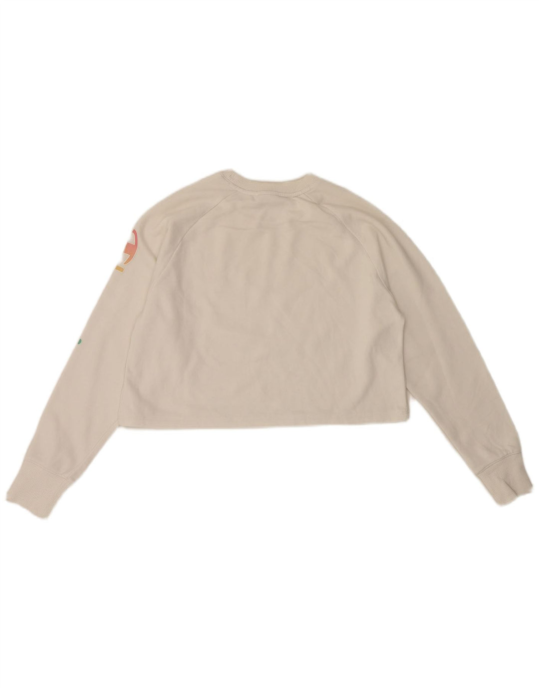Champion Womens Oversized Crop Graphic Μακρυμάνικο UK 10 Small White