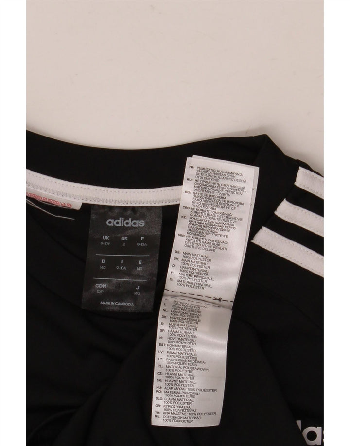 Adidas Boys Climalite T-Shirt Top 9-10 Years Black Polyester