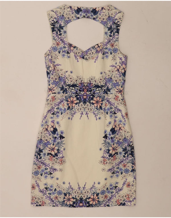 Γυναικείο αμάνικο φόρεμα Oasis UK 10 Small White Floral Βαμβακερό