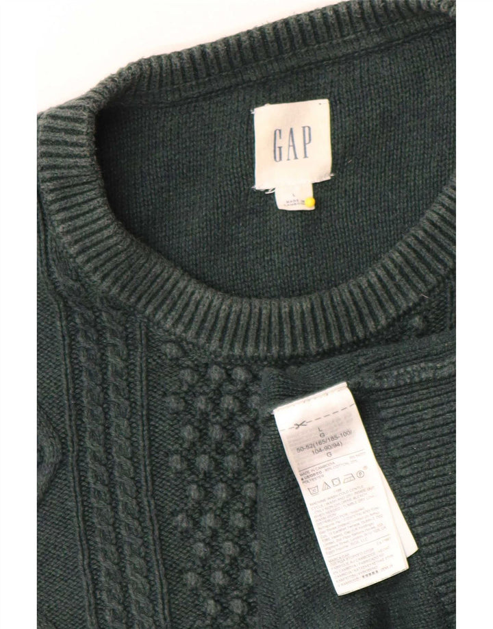 Ανδρικό πουλόβερ Gap Crew Neck Jumper Μεγάλο πράσινο βαμβακερό