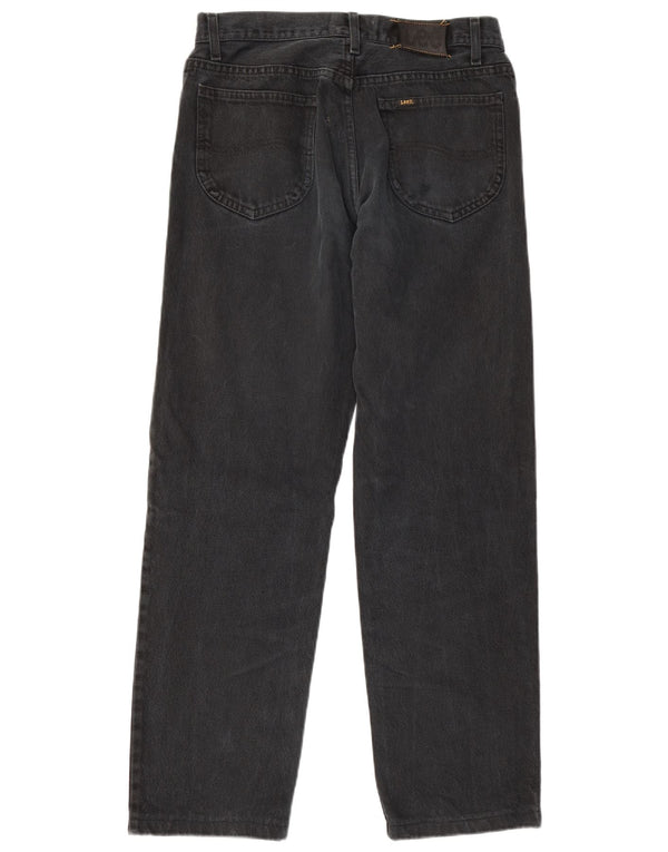 LEE Mens Riders Straight Jeans W32 L30 Μαύρο βαμβακερό