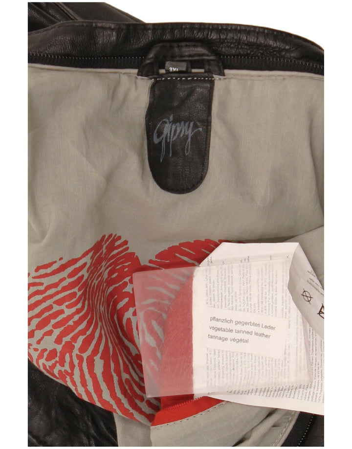 Gypsy Γυναικείο Δερμάτινο Μπουφάν UK 22 3XL Μαύρο Δερμάτινο