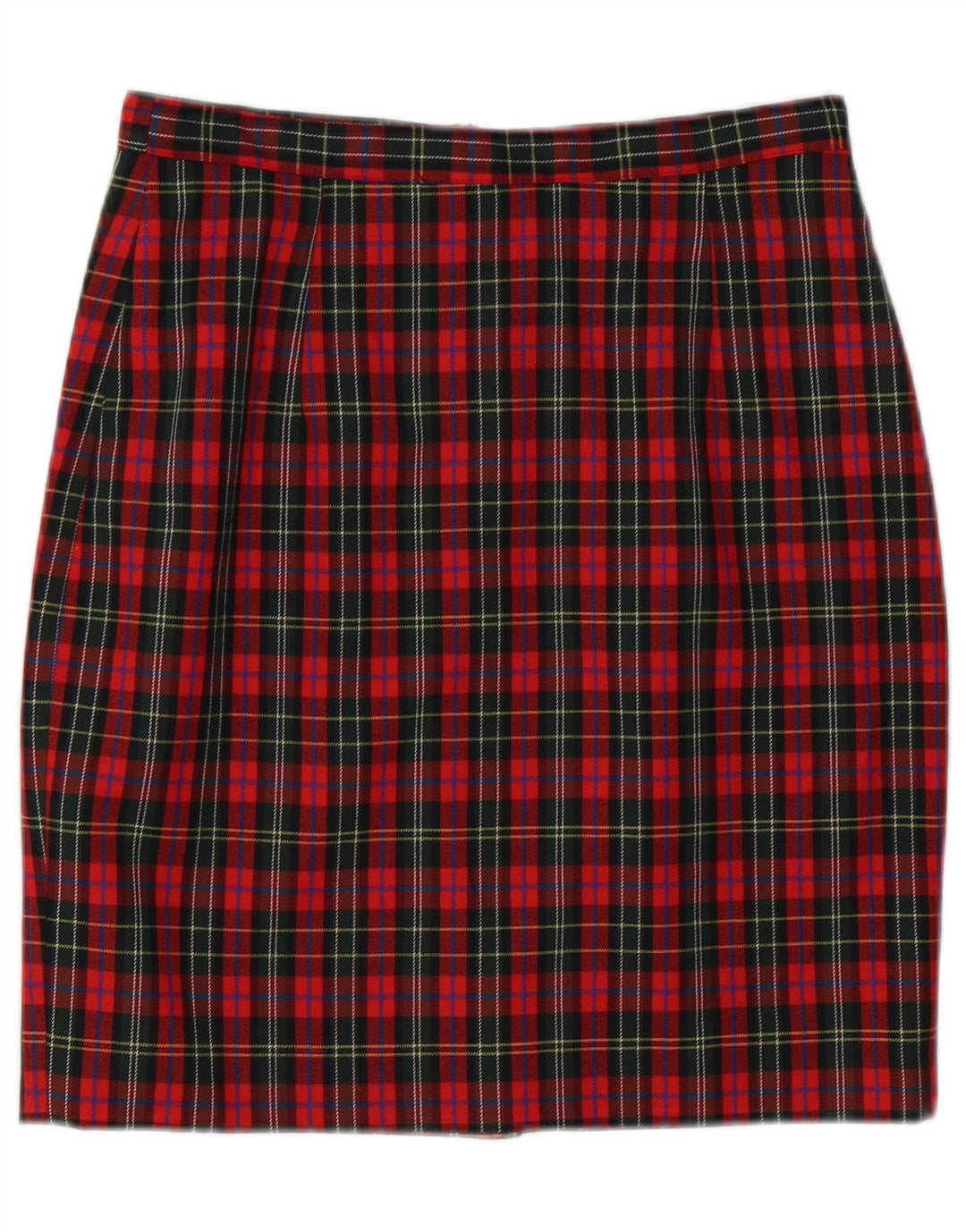 Vintage Γυναικεία Pencil Φούστα IT 44 Medium W28 Red Check Virgin Wool