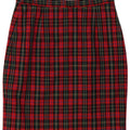 Vintage Γυναικεία Pencil Φούστα IT 44 Medium W28 Red Check Virgin Wool