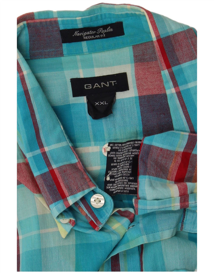 Ανδρικό πουκάμισο GANT Regular Fit 2XL Blue Check Cotton